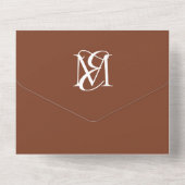 QRコードモノグラムエレガント秋の結婚式 オールインワン招待状 (裏面)