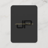 QRコードモノグラムテンプレートブラックと金ゴールドマイティ 名刺 (正面)