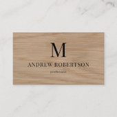 QRコードモノグラム木目パターン 名刺 (正面)