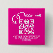 QRコードユニークスキャン可能パーソナライズされたWebサイト 缶バッジ (正面)
