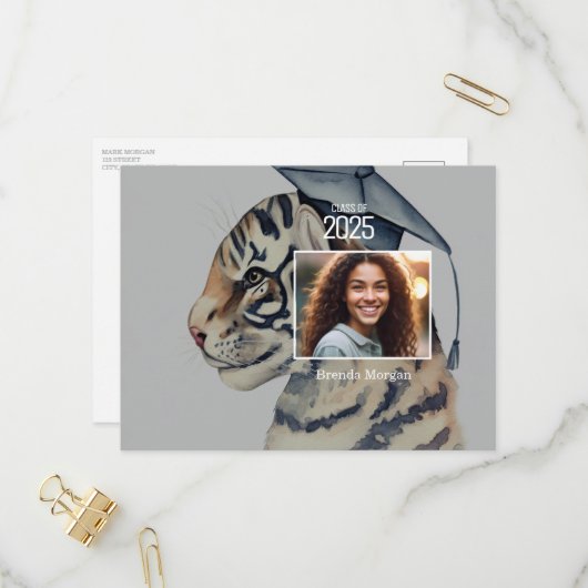 QRコードユニーク付き卒業招待状はがき インビテーションポストカード (正面/裏面インサイチュ)