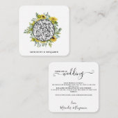 QRコードユーカリスヒマワリ結婚式招待状 エンクロージャーカード (正面/裏面)