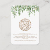 QRコードユーカリ植物学結婚式招待状 エンクロージャーカード (裏面)