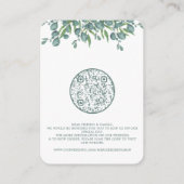 QRコードユーカリ緑結婚式招待状 エンクロージャーカード (裏面)