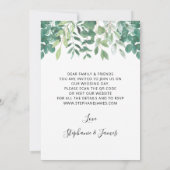 QRコードユーカリ緑結婚式招待状 招待状 (裏面)