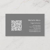 QRコードヨガインストラクター抽象芸術グレー 名刺 (裏面)