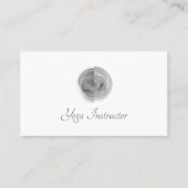 QRコードヨガインストラクター抽象芸術グレー 名刺 (正面)