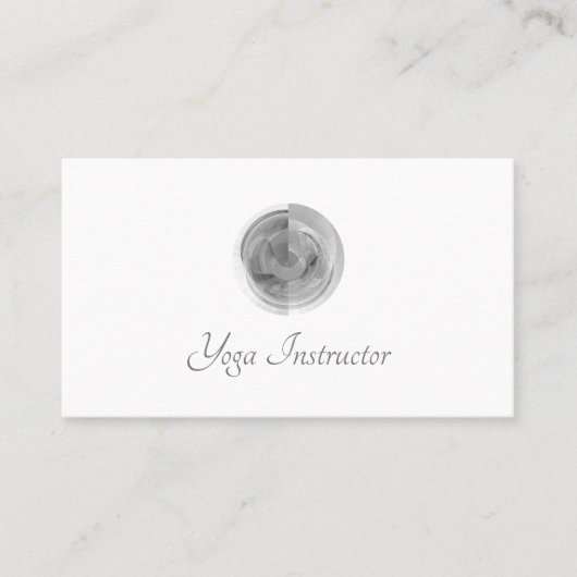 QRコードヨガインストラクター抽象芸術グレー 名刺 (正面)