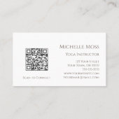 QRコードヨガインストラクターOMシンボルシンプルグレー 名刺 (裏面)