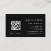 QRコードヨガインストラクターOMシンボル白黒 名刺 (裏面)