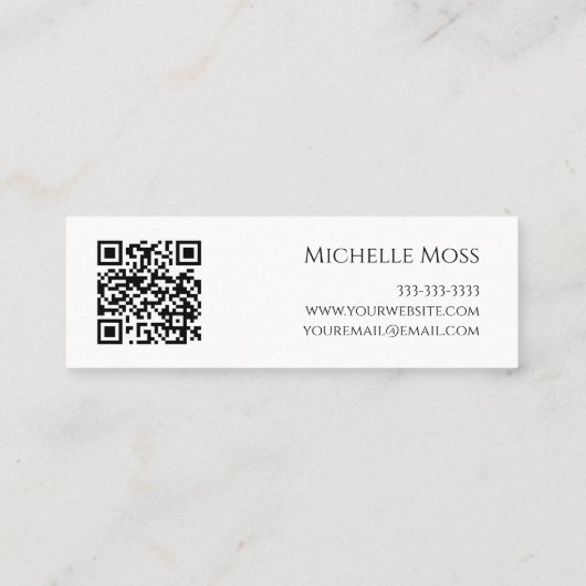 QRコードヨガインストラクターOMシンボル スキニー名刺 (裏面)