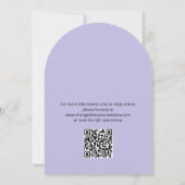 QRコードライトパープル結婚ズ詳細カード 招待状 (裏面)