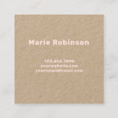 QRコードライトピンクレトロGroovyスクイグルクラフト スクエア名刺 (裏面)