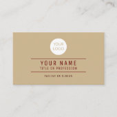 QRコードライトブラウン名プロフェッショナルロゴ コーリングカード (正面)