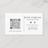 QRコードライトブルー淡い色のプロフェッショナルロゴ 名刺 (裏面)