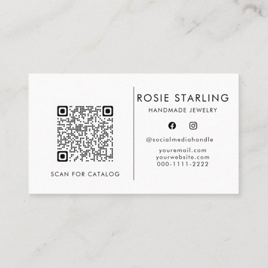 QRコードライトブルー淡い色のプロフェッショナルロゴ 名刺 (裏面)