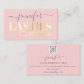 QRコードラッシュ拡張機能ゴールデンスクリプトピンク 名刺 (正面/裏面)