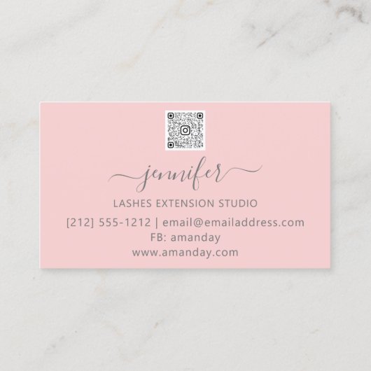 QRコードラッシュ拡張機能ゴールデンスクリプトピンク 名刺 (裏面)