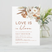 QRコードラブ開花パンパスグラスブライダルシャワー 招待状 (スタンド正面)