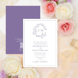 QRコードラベンダーフォーマルリーピークレストモノグラム 招待状