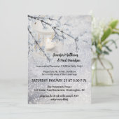 QRコードランタン　雪　冬　結婚式の披露宴のみ 招待状 (スタンド正面)