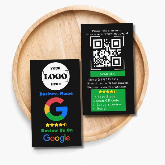 Qrコードリンクとロゴを使用したGoogleレビュー 名刺