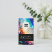 QRコードリンクのステンドグラスを使用したGoogleレビュー 名刺 (スタンド正面)