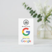 QRコードリンクを使用したGoogleレビュー 名刺 (スタンド正面)