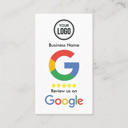 QRコードリンクを使用したGoogleレビュー 名刺 (正面)