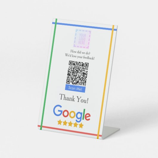 QRコードリンク付きGoogleレビュースタンド 台座サイン (正面)