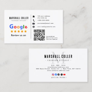 QRコードリンク付きGoogleレビュービジネスカード 名刺
