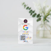QRコードリンク付きGoogleレビュー名刺 名刺 (スタンド正面)