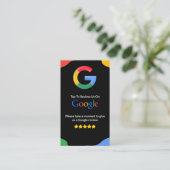 QRコードリンク黒Googleレビュー名刺 名刺 (スタンド正面)
