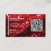 QRコードレッドプロフェッショナルネイリストテンプレート 名刺 (正面)