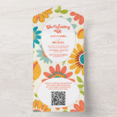 QRコードレトロタイポグラフィサマーサン結婚ズ オールインワン招待状 (内側)