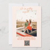 QRコードレトロ手描カラフルき写結婚真 招待状 (裏面)