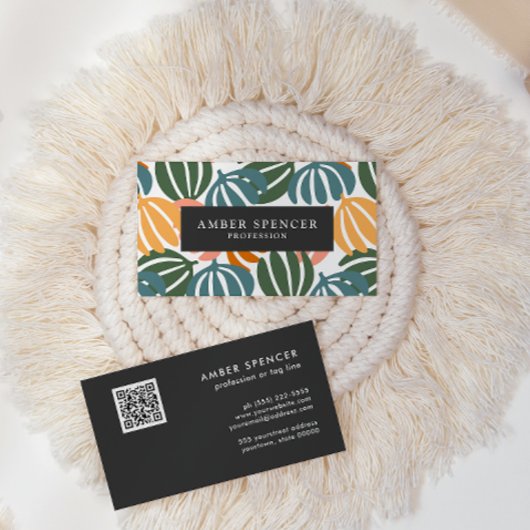 QRコードレトロ離れGROOVY植物学 名刺