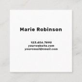 QRコードレトロGroovy白黒スクイグルハロー スクエア名刺 (裏面)