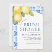 QRコードレモンメイン絞りブライダルシャワー起動 招待状 (正面)