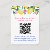 QRコードレモン結婚ピンクのオンラインRSVP エンクロージャーカード (正面)