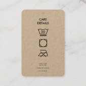 QRコードロつるゴラベル衣料品スイング気に詳細 名刺 (裏面)