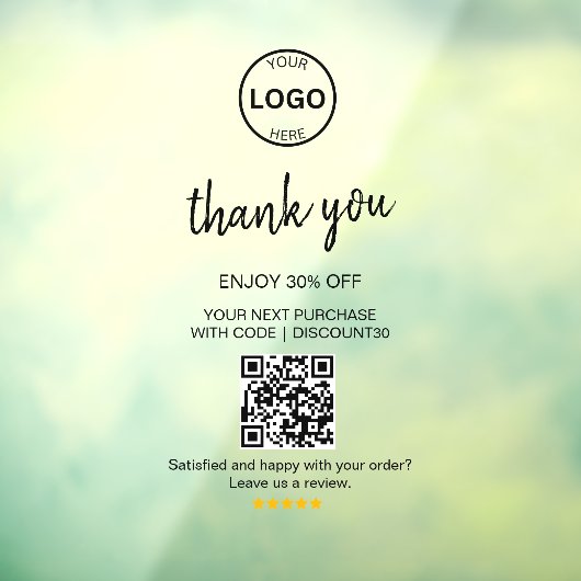 Qrコードロゴありがとうご割引お離れしてご確認 ウィンドウサイン (シート3)