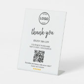 Qrコードロゴありがとうご割引お離れしてご確認 台座サイン (正面)