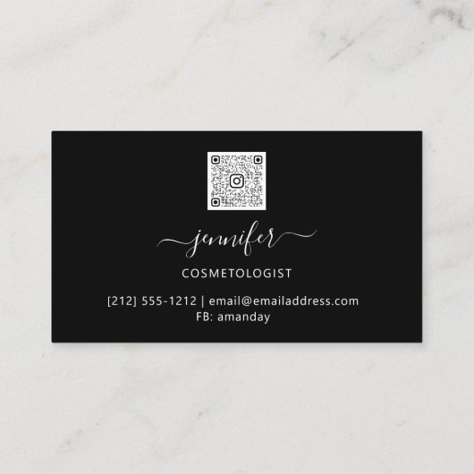 QRコードロゴで永続的な印象を与える 名刺 (裏面)