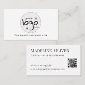 QRコードロゴのモダンシンプル 名刺 (正面/裏面)