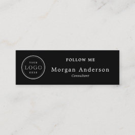 QRコードロゴエレガント白黒ソーシャルメディアM スキニー名刺