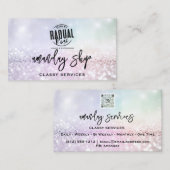 QRコードロゴオンラインショップエレガントグリッター 名刺 (正面/裏面)