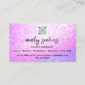 QRコードロゴオンラインショップピンクライトグリッター 名刺 (裏面)