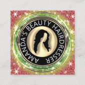 QRコードロゴオンラインショップフレームホログラフィック スクエア名刺 (正面)