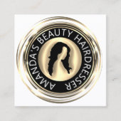 QRコードロゴオンラインショップフレーム白黒 スクエア名刺 (正面)